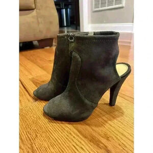 MK Michael Kors Gray Open Toe Peep Toe Bootie Heel Size 7 EUC